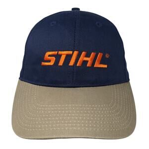 Stihl Strapback Hat Blue One Size Adjustable Spell Out Colorblock